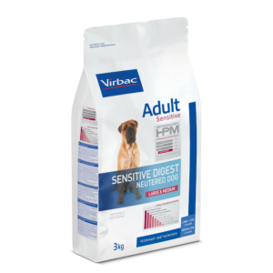 veterinary HPM dog adult sensitive neutered large medium 12kg (VIRBAC)