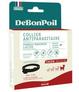 Collier antiparasitaire DeBonPoil chien +30kg (AGECOM)