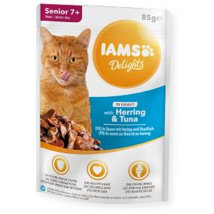 iams delights cat senior thon hareng sachet 85g (IAMS)