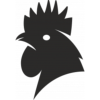 adhésif coq N&B 100cm