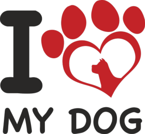 adhésif i love my dog N&B 20cm