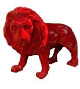 statue résine lion debout uni L190cm