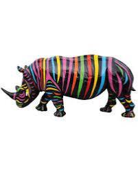 statue résine rhinoceros motif  L390cm
