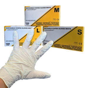 Gants d'examen non stériles latex synthétique non poudrés L T8/9 x100 (DIV)*