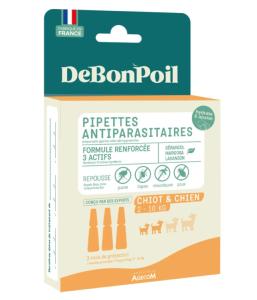 pipettes antiparasitaires DeBonPoil chien 2-10kg (3p)  (AGECOM)