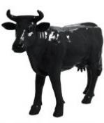 statue résine vache tête haute uni L140cm