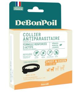 Collier antiparasitaire DeBonPoil chien 2-10kg (AGECOM)
