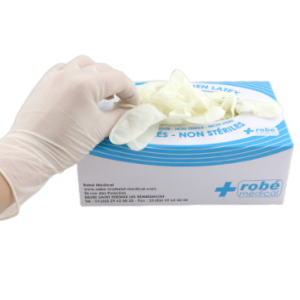 Gants d'examen non stériles latex poudrés L T8/9 x100 (DIV)*