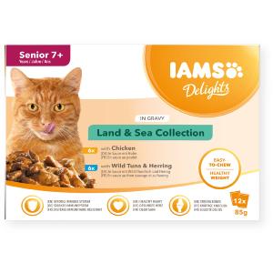 iams delights cat senior terre mer sauce sachet 85g x12 (IAMS)