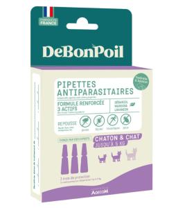 pipettes antiparasitaires DeBonPoil chat <5kg (3p)  (AGECOM)