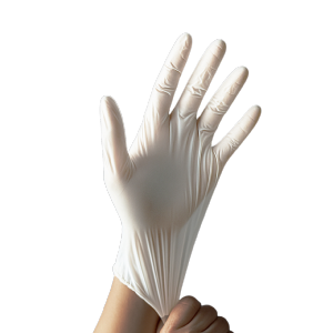 Gants d'examen non stériles nitrile non poudrés blancs L T8/9 x100 (DIV)*